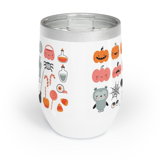 Halloween Ghosts Wine Tumbler, Cute Halloween Mug, Trick or Treat Cup