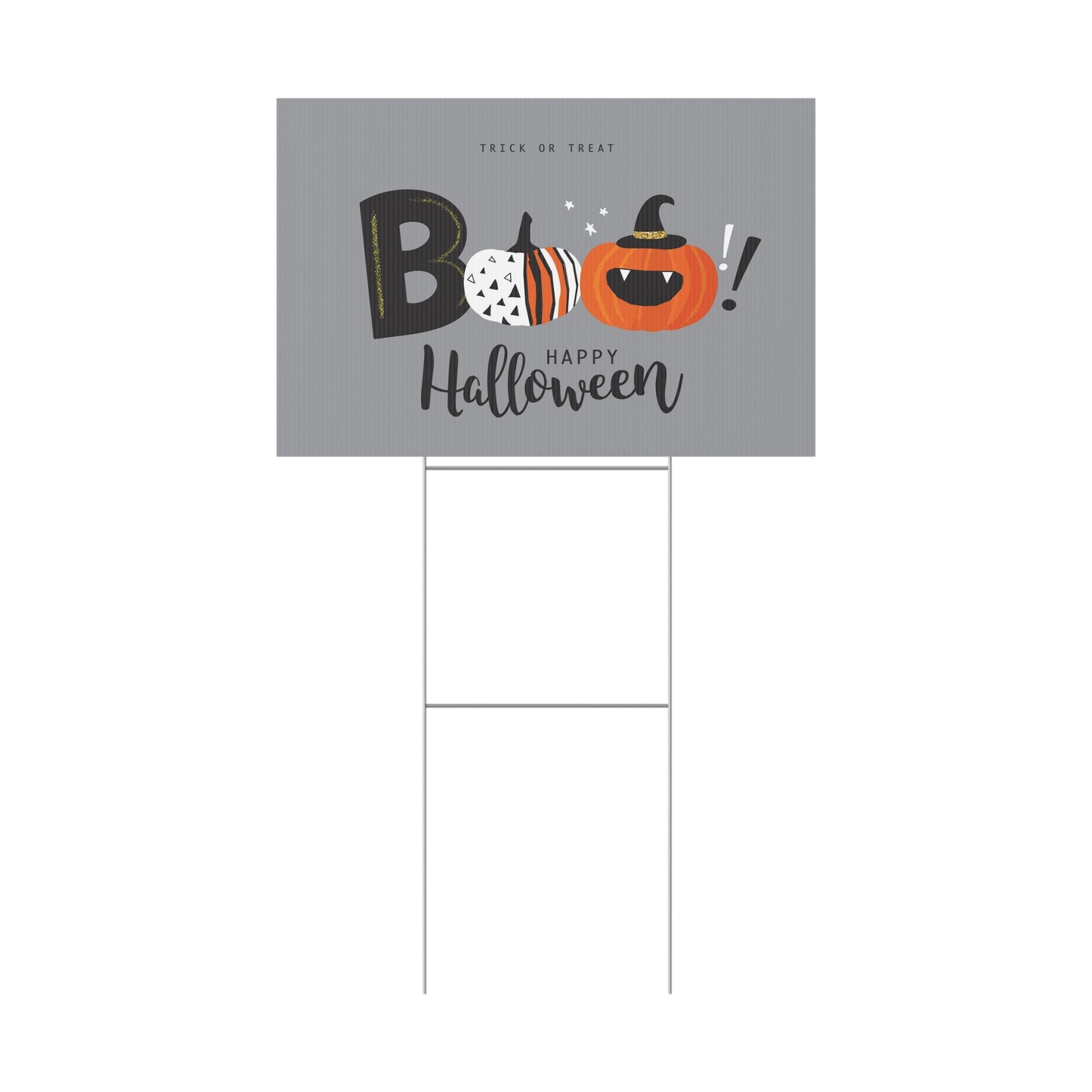 Halloween Plastic Yard Sign, Trick or Treat Decoration, Outdoor Halloween Sign, Festive Yard Decor, Spooky Holiday Sign