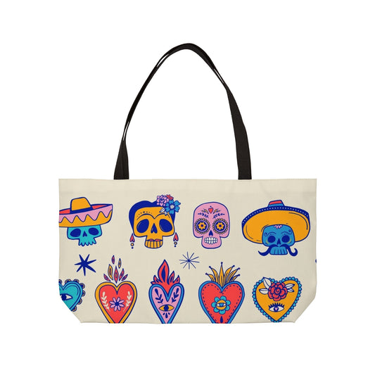 Colorful Day of the Dead Weekender Tote Bag | Beach Bag, Travel Accessory, Shopping Tote, Festival Bag, Gift for Her