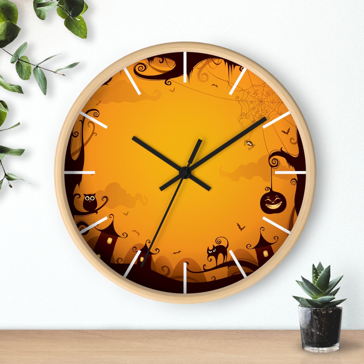 Halloween-Themed Wall Clock, Spooky Decor for Home, Unique Gift for Fall Celebrations, Autumn Decorations, Haunted House Clock