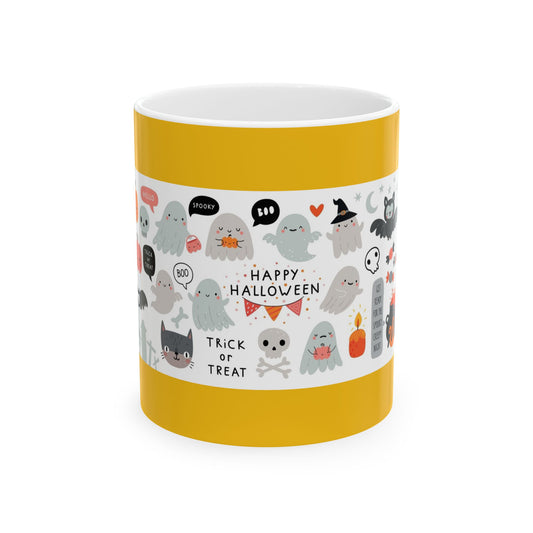 Halloween Ghost Ceramic Mug - Fall Decor, Cute Halloween Gifts
