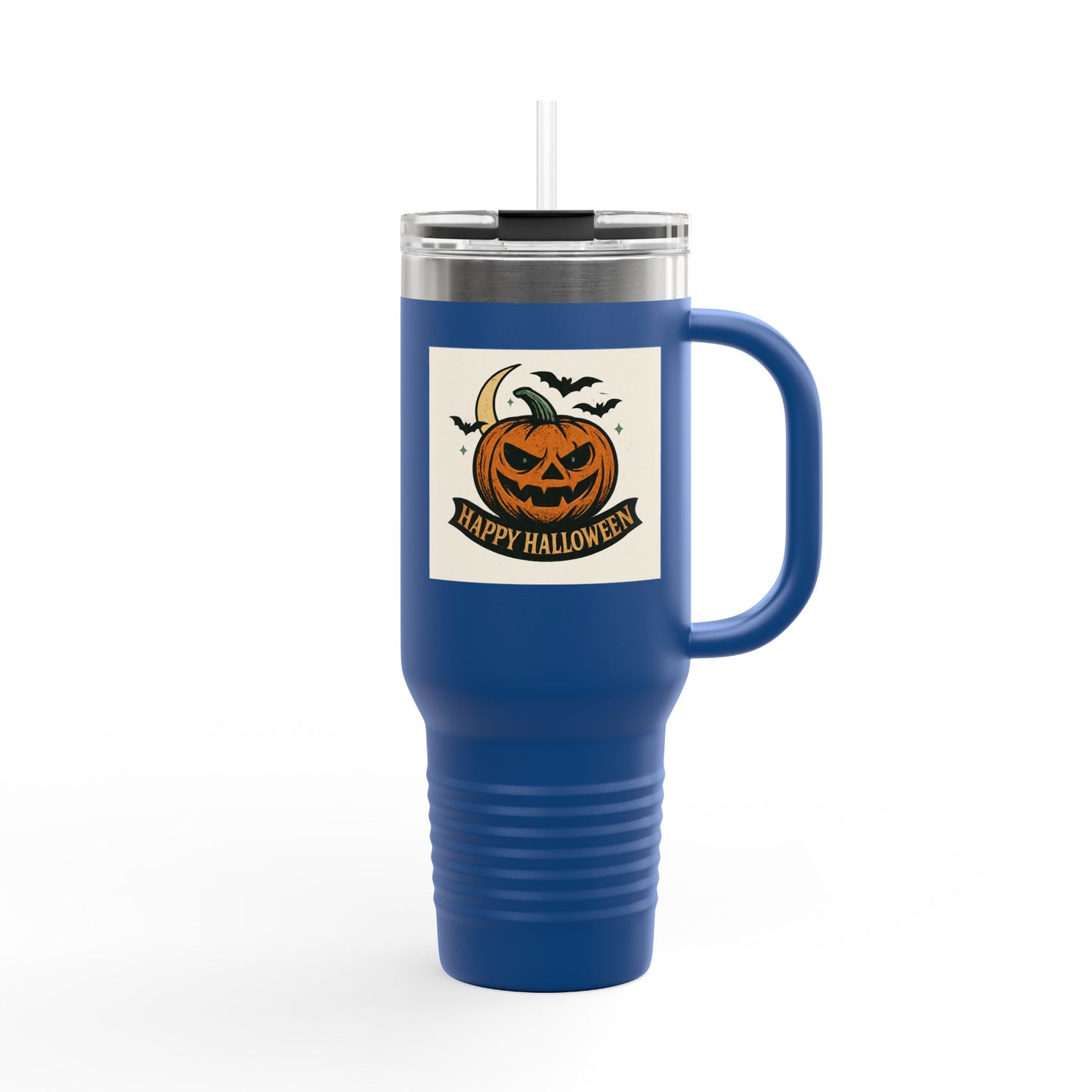 Halloween Insulated Travel Mug,  Pumpkin Design, Coffee Cup, Holiday Gift, Fall Decor, Reusable Drinkware, Perfect for Home or Office