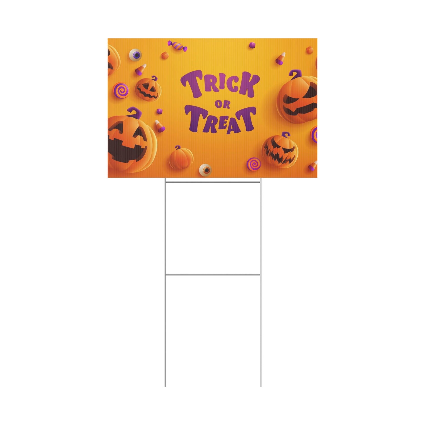 Halloween Trick or Treat Yard Sign, Outdoor Decor, Halloween Party Decoration