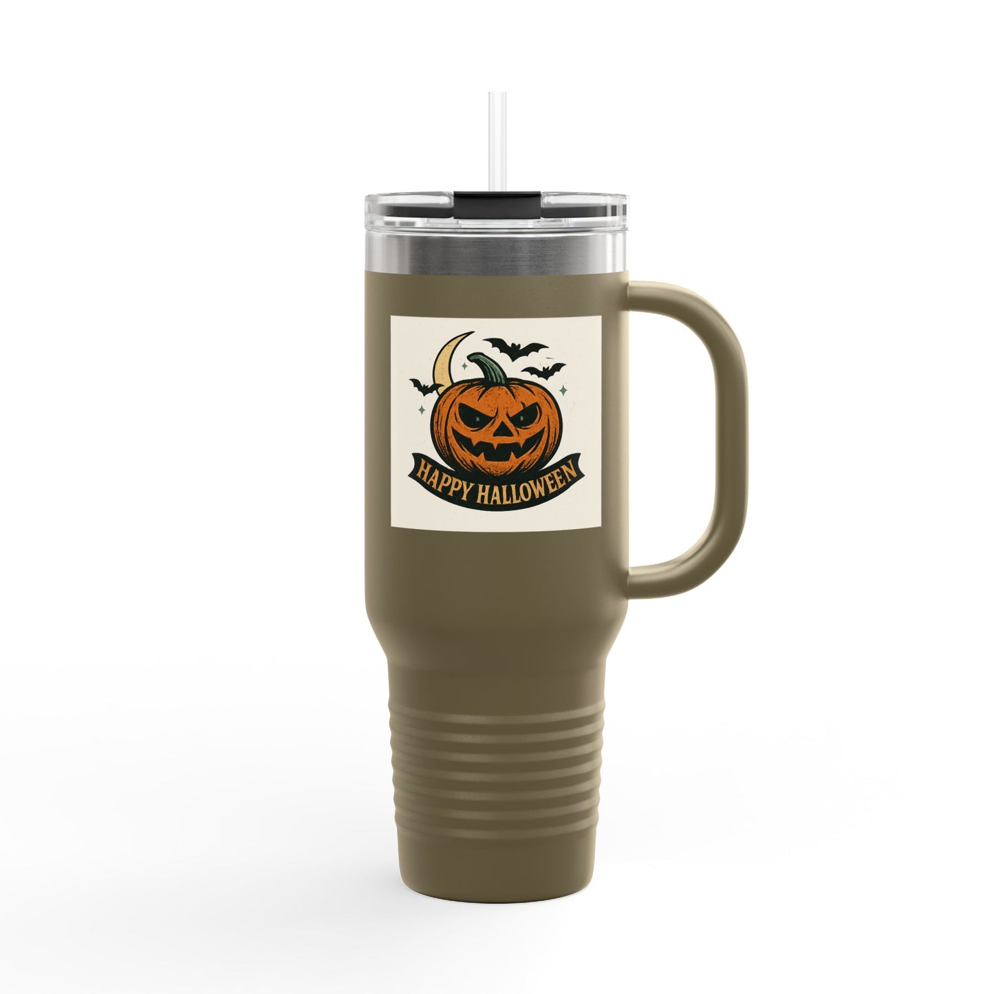 Halloween Insulated Travel Mug,  Pumpkin Design, Coffee Cup, Holiday Gift, Fall Decor, Reusable Drinkware, Perfect for Home or Office