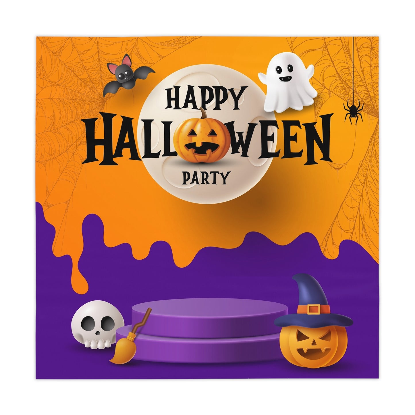 Halloween Party Tablecloth, Spooky Decor, Festive Table Cover, Fall Celebration, Holiday Decorations, Halloween Party Supply