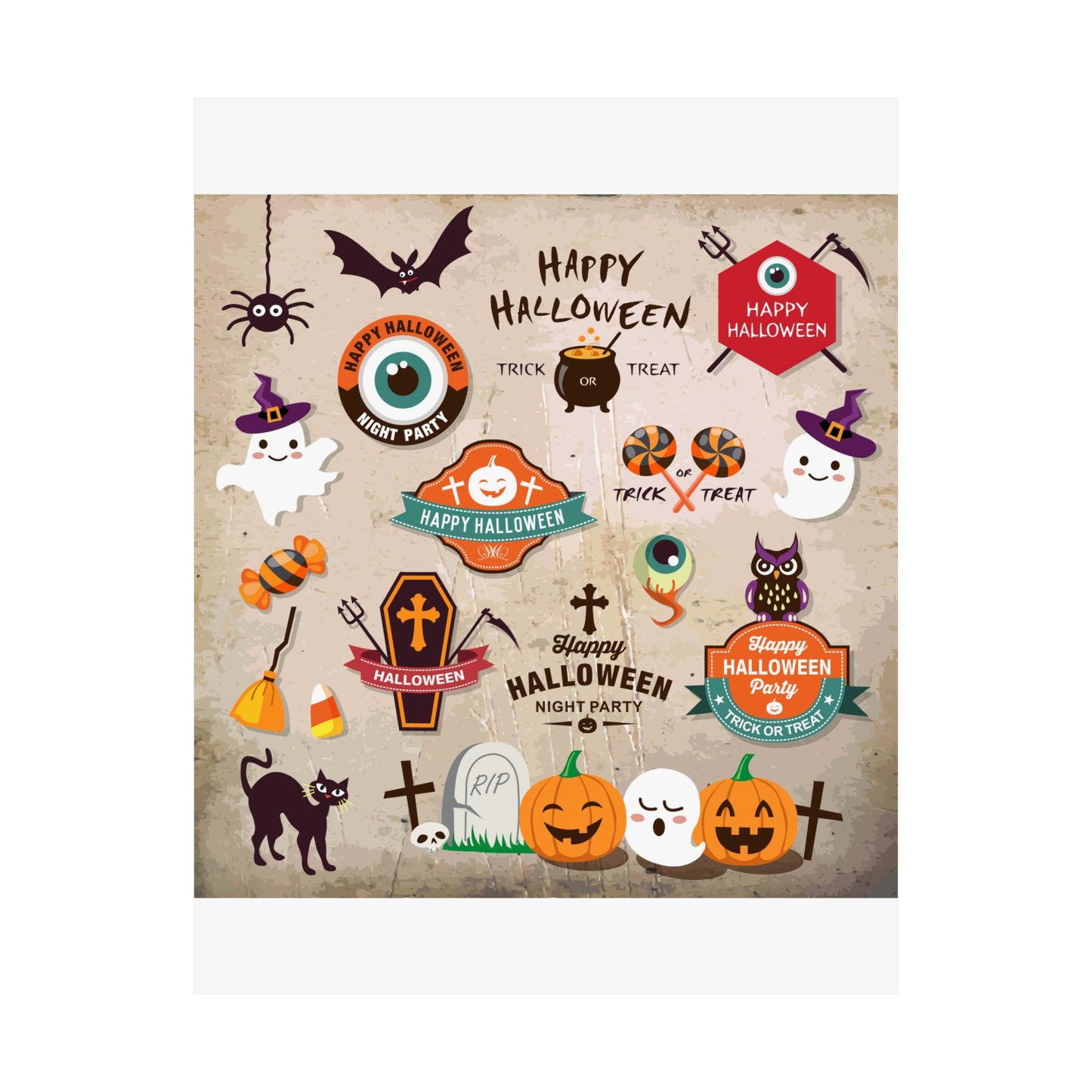 Halloween Matte Vertical Posters, Spooky Wall Art, Trick or Treat Decor, Holiday Party Decorations, Autumn Home Decor, Festive Wall Prints