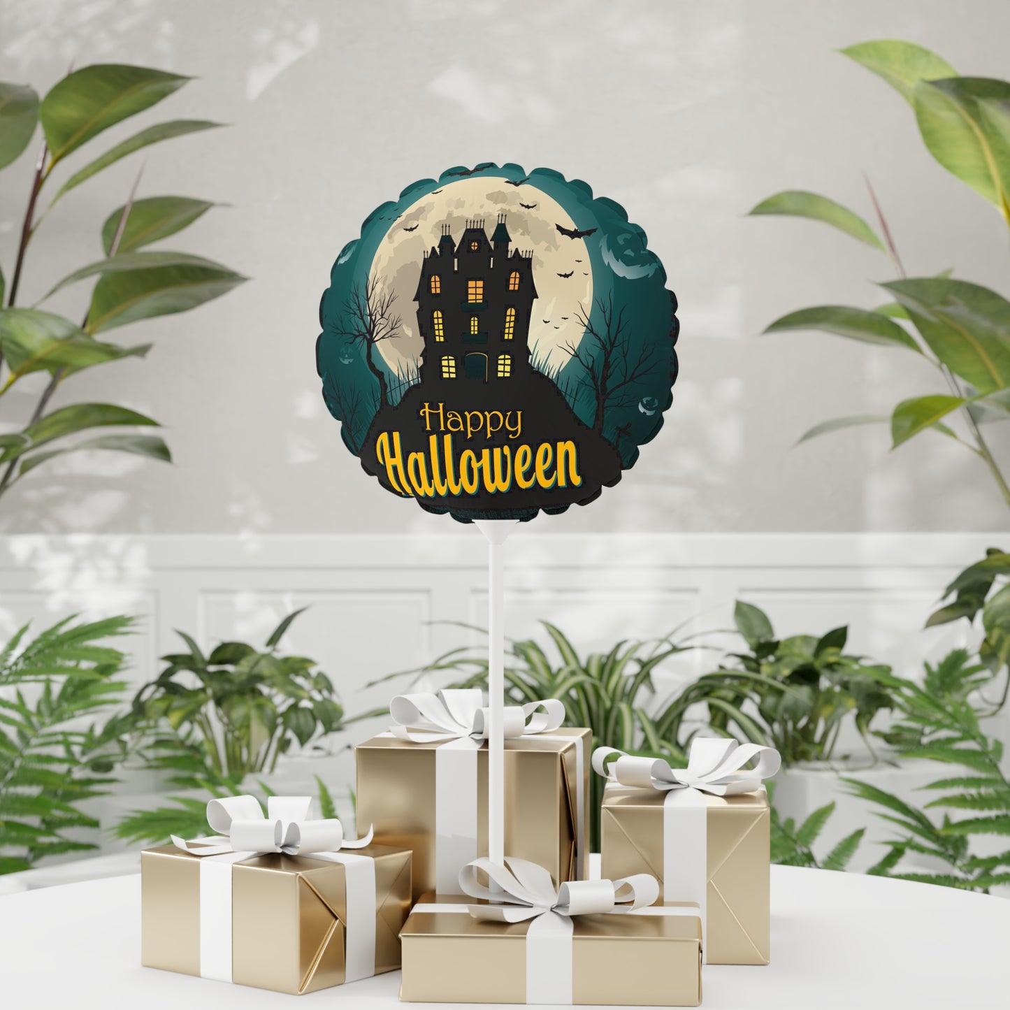 Halloween Balloons, Fun Round and Heart-shaped Party Decorations, Ghost & Haunted House Designs, Spooky Celebrations, Halloween Party