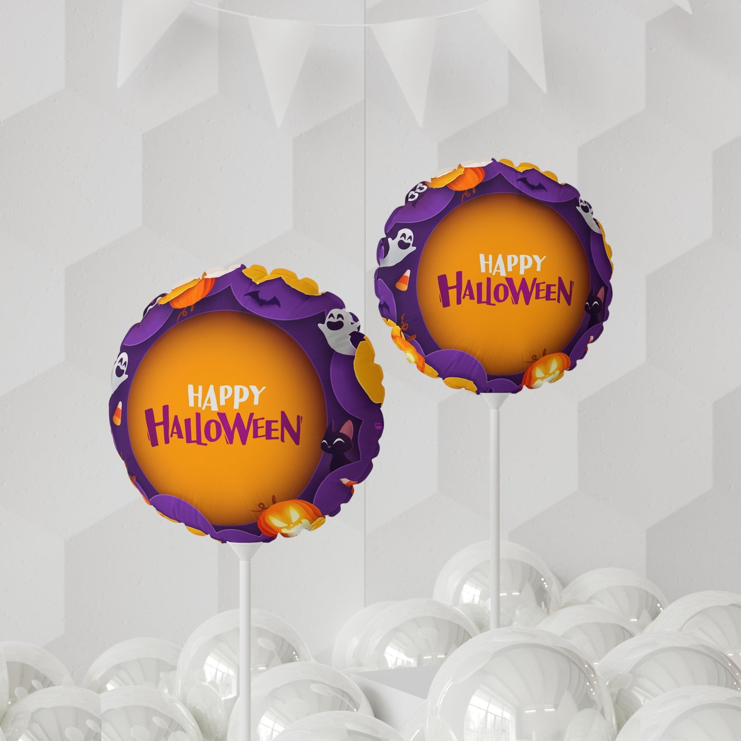 Halloween Balloons, Round & Heart-shaped, Party Decor, Trick or Treat, Fall Celebration, Spooky Decorations, Festive Supplies