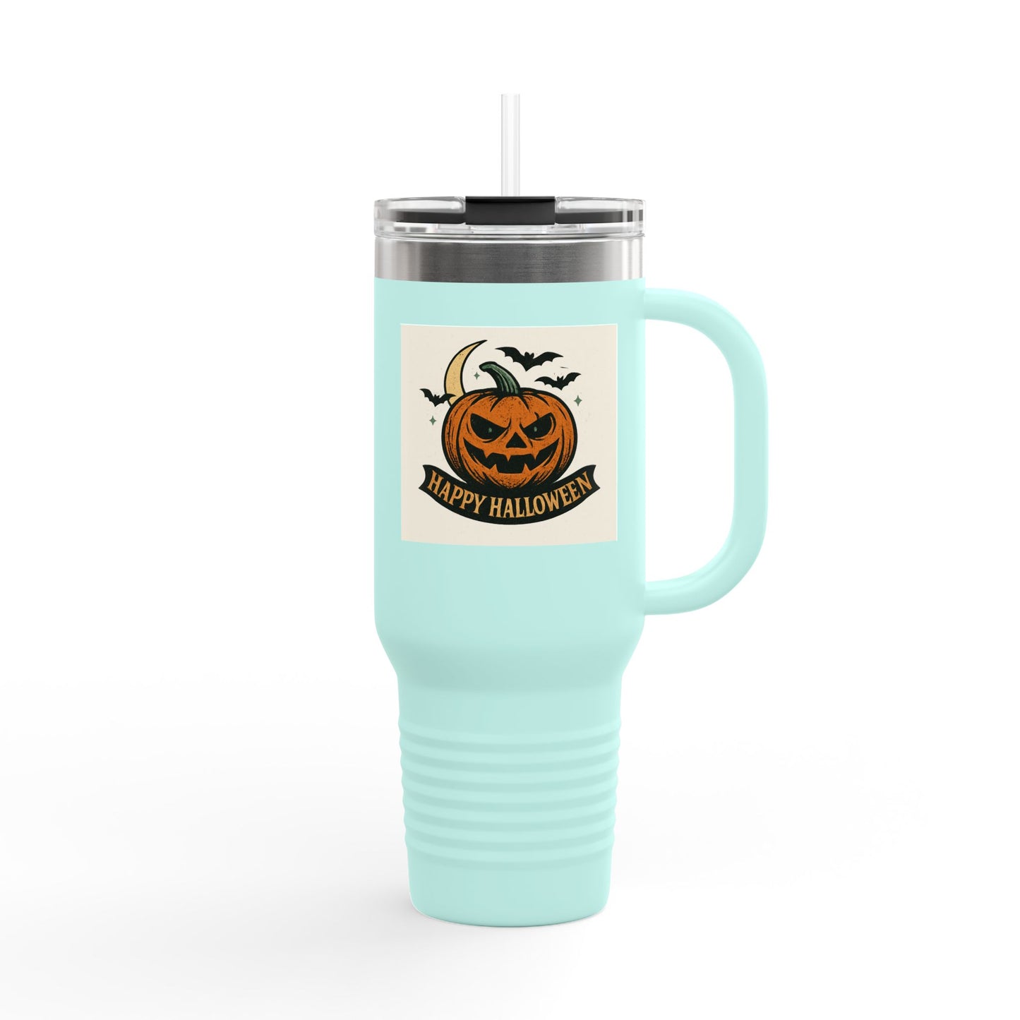 Halloween Insulated Travel Mug,  Pumpkin Design, Coffee Cup, Holiday Gift, Fall Decor, Reusable Drinkware, Perfect for Home or Office
