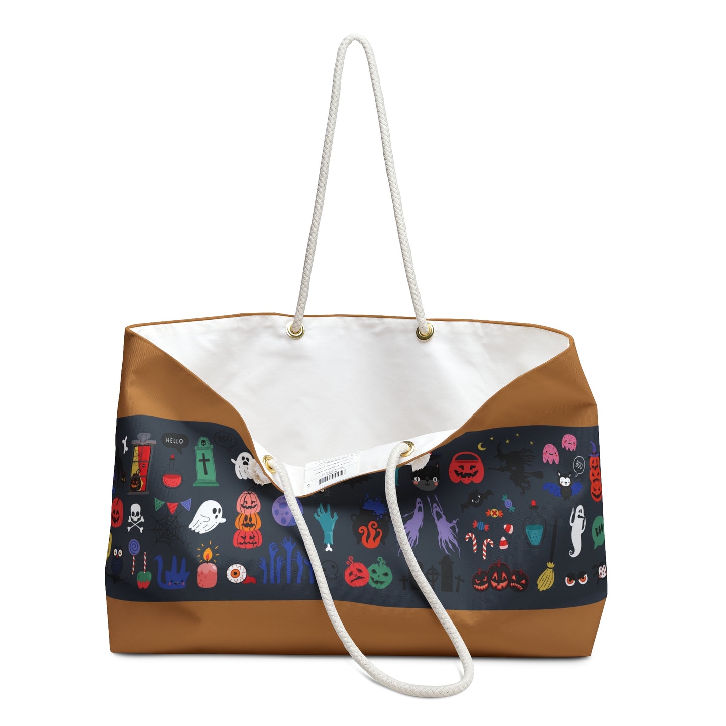 Spooktacular Weekend Bag, Halloween Tote, Travel Bag, Ghost Print Weekender, Holiday Getaway Accessory, Trick or Treat Storage