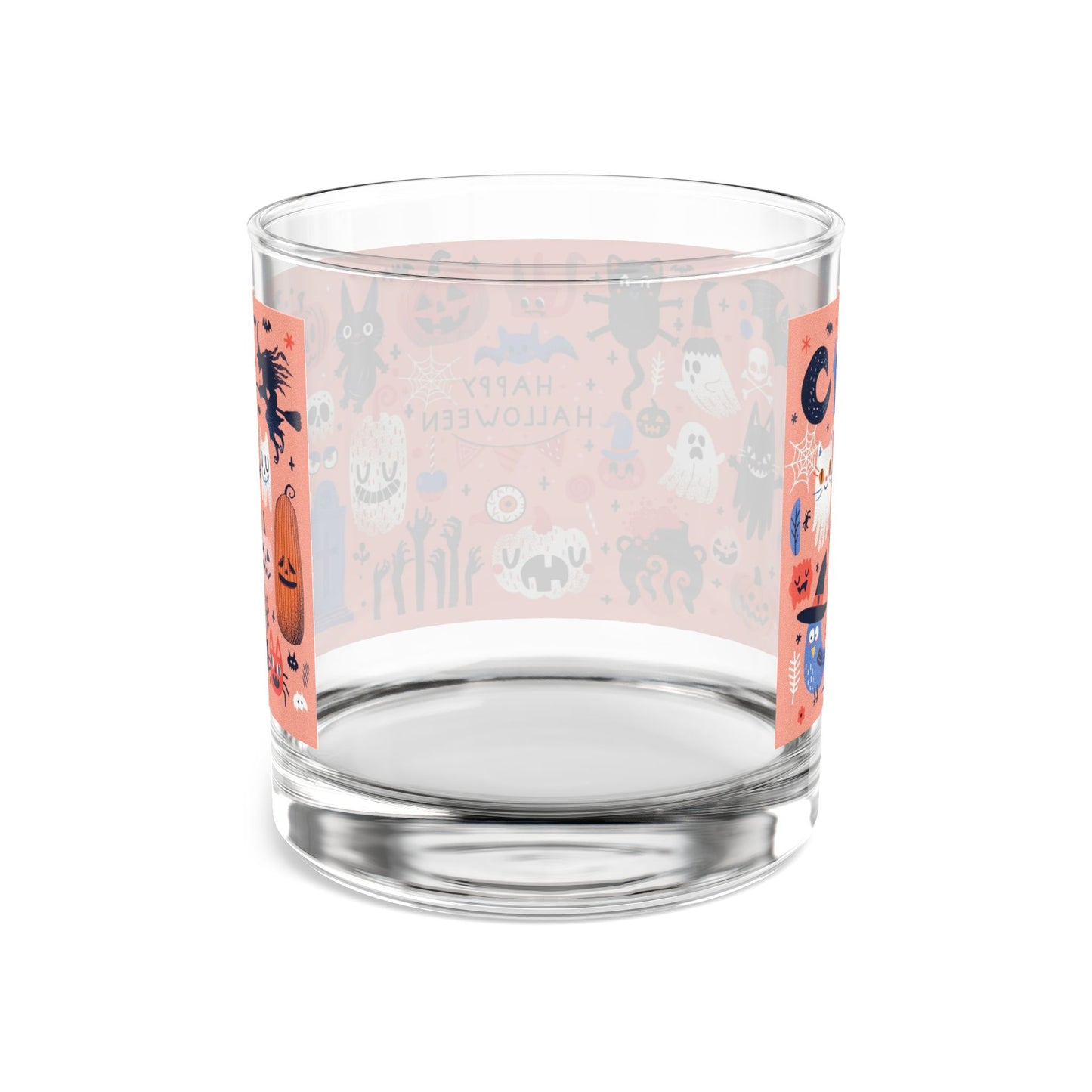Halloween Themed Rocks Glass, Spooky Decor, Fun Party Drinkware, Unique Gift for Halloween, Cat Lover Glass