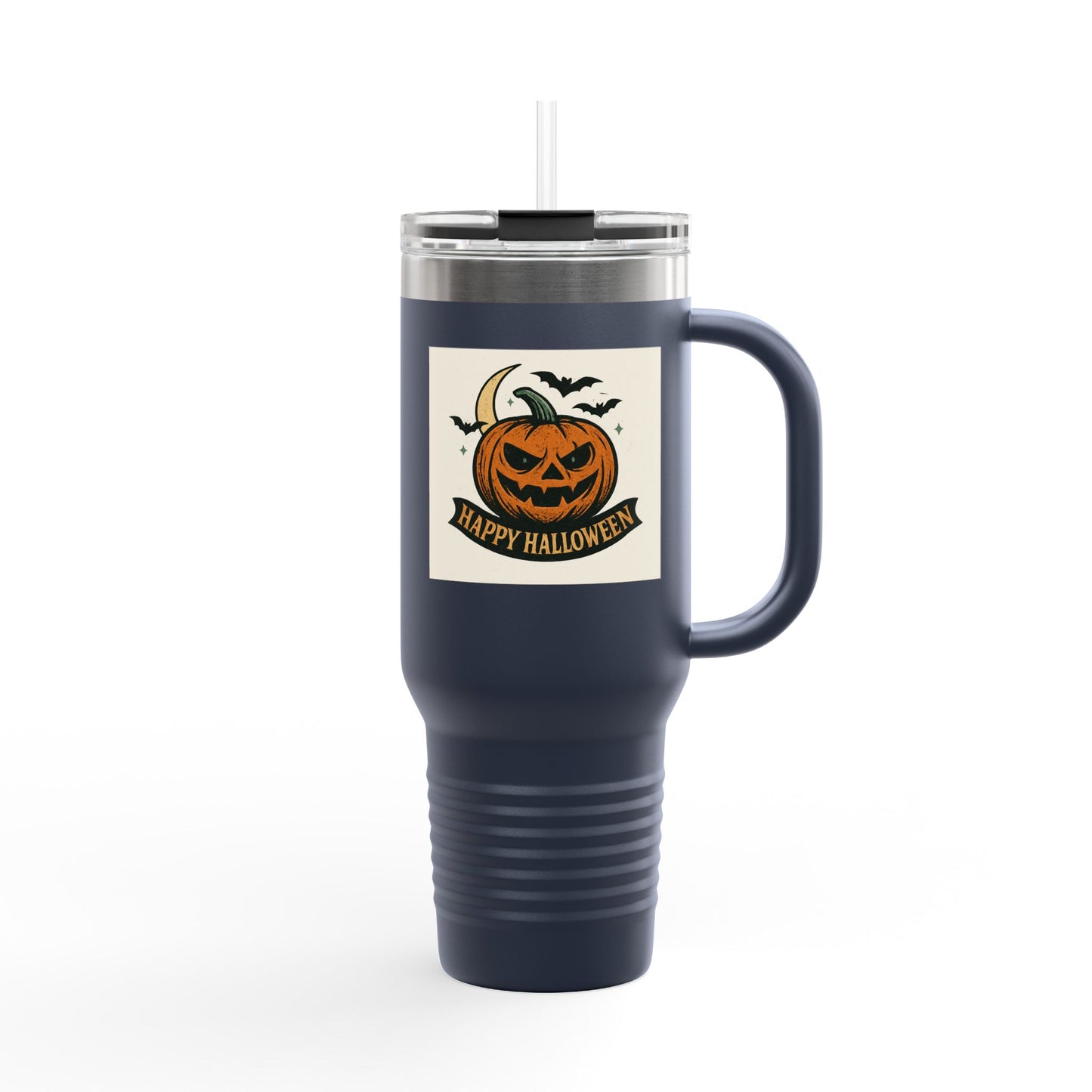 Halloween Insulated Travel Mug,  Pumpkin Design, Coffee Cup, Holiday Gift, Fall Decor, Reusable Drinkware, Perfect for Home or Office