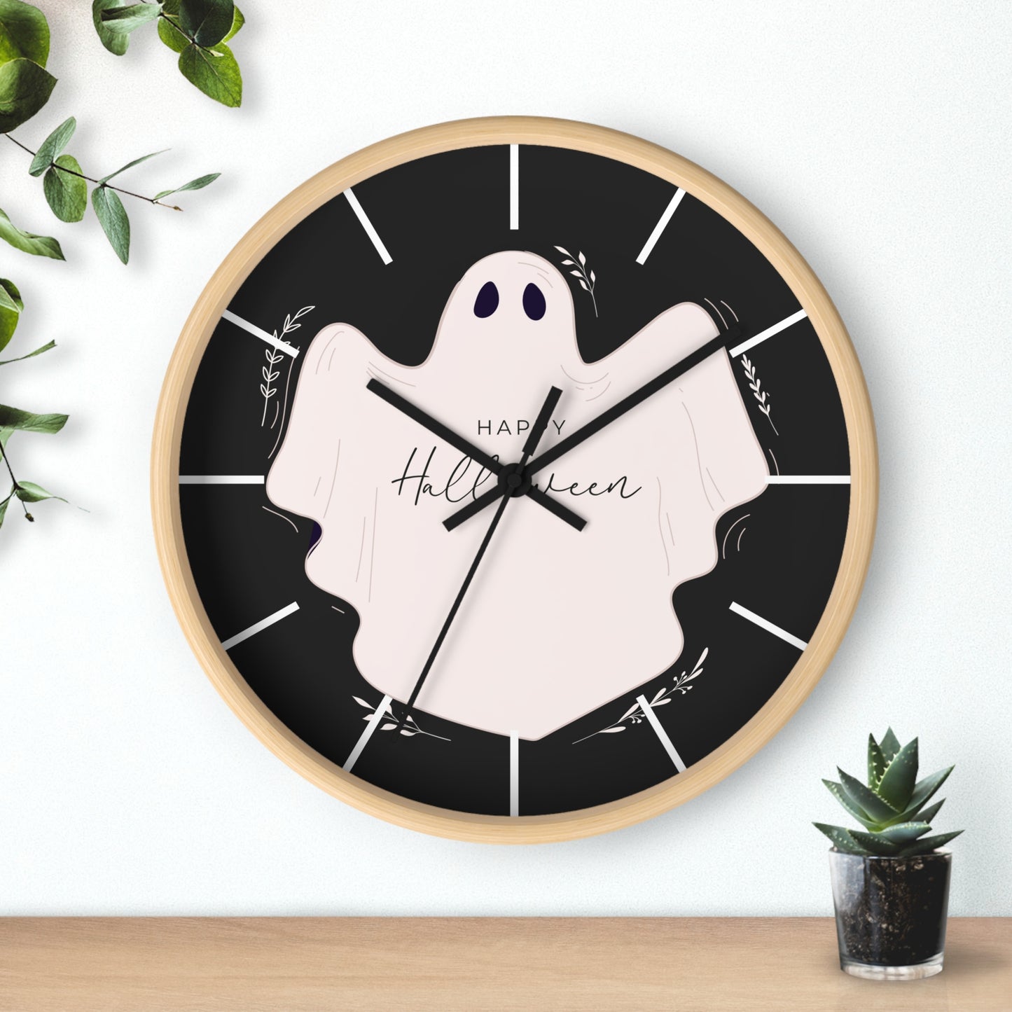 Halloween Themed Wall Clock, Spooky Decor, Halloween Party Timepiece, Witchy Home Decor, Holiday Gift Idea