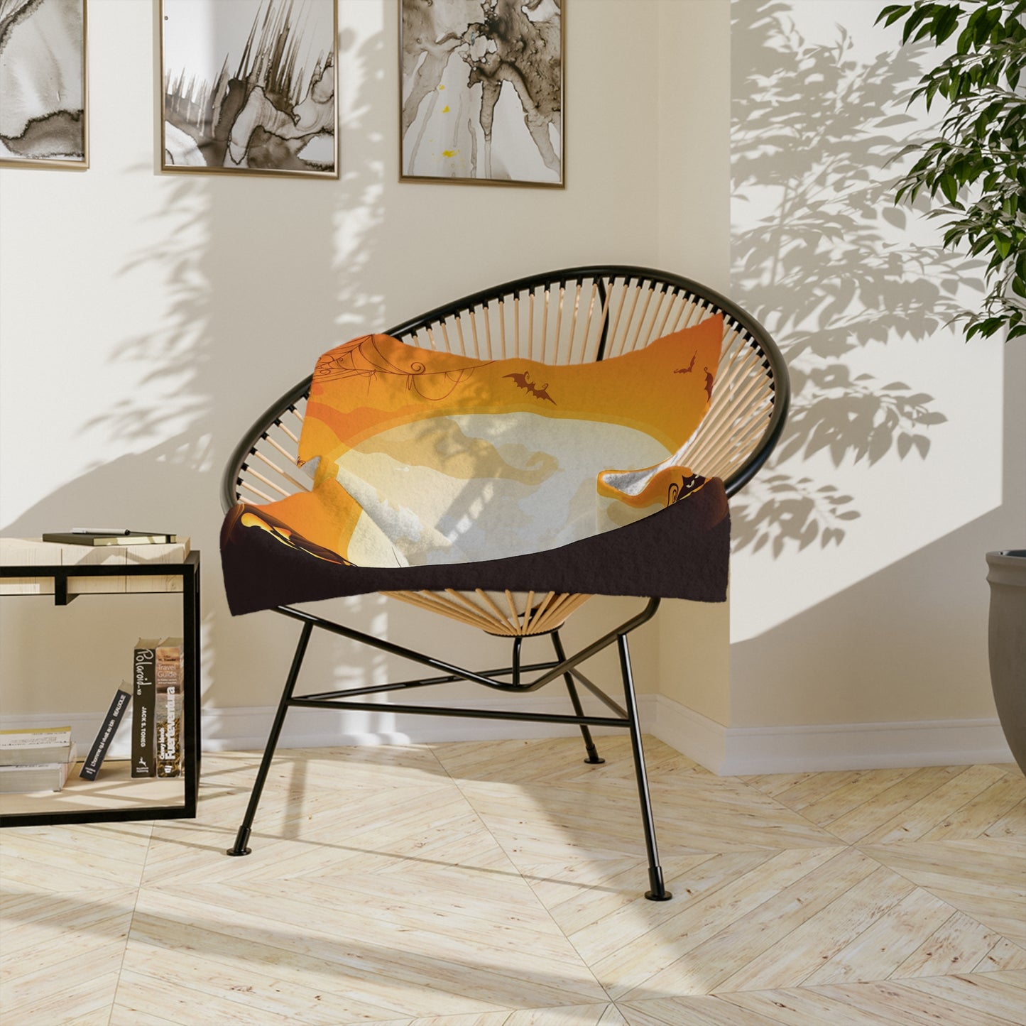 Halloween Pumpkin Blanket, Cozy Velveteen Throw, Autumn Decor, Blanket for Fall, Spooky Season Gift, Pumpkin Spice Vibes