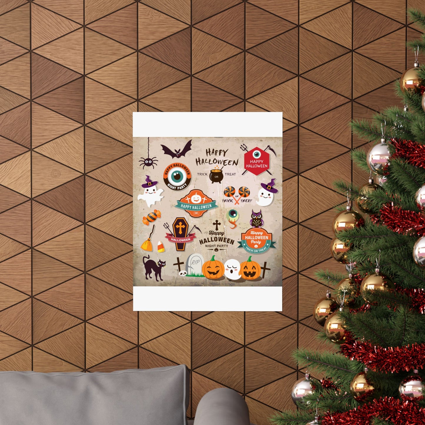 Halloween Matte Vertical Posters, Spooky Wall Art, Trick or Treat Decor, Holiday Party Decorations, Autumn Home Decor, Festive Wall Prints