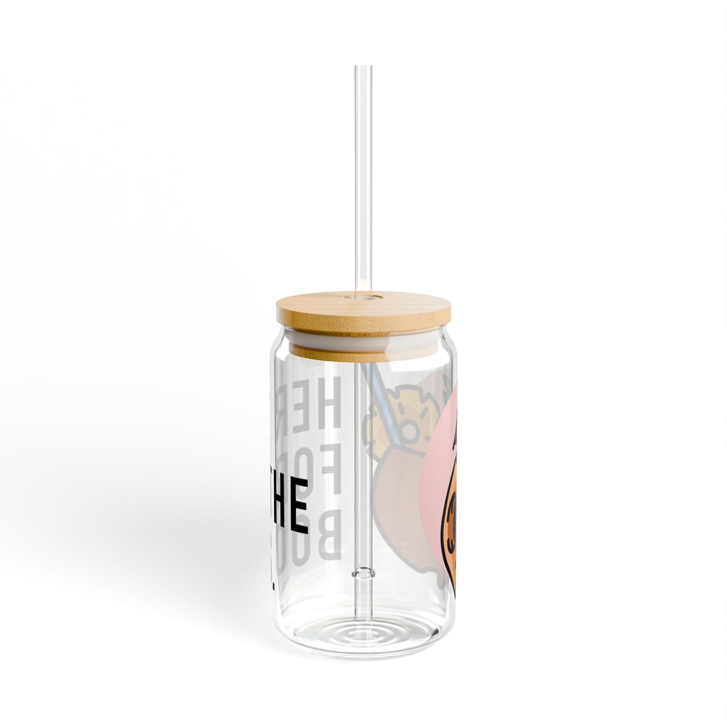 Stylish Glass Sipper, 16oz - Perfect for Drinks, Eco-Friendly, Kitchen Decor, Party Gift, Trendy Hydration