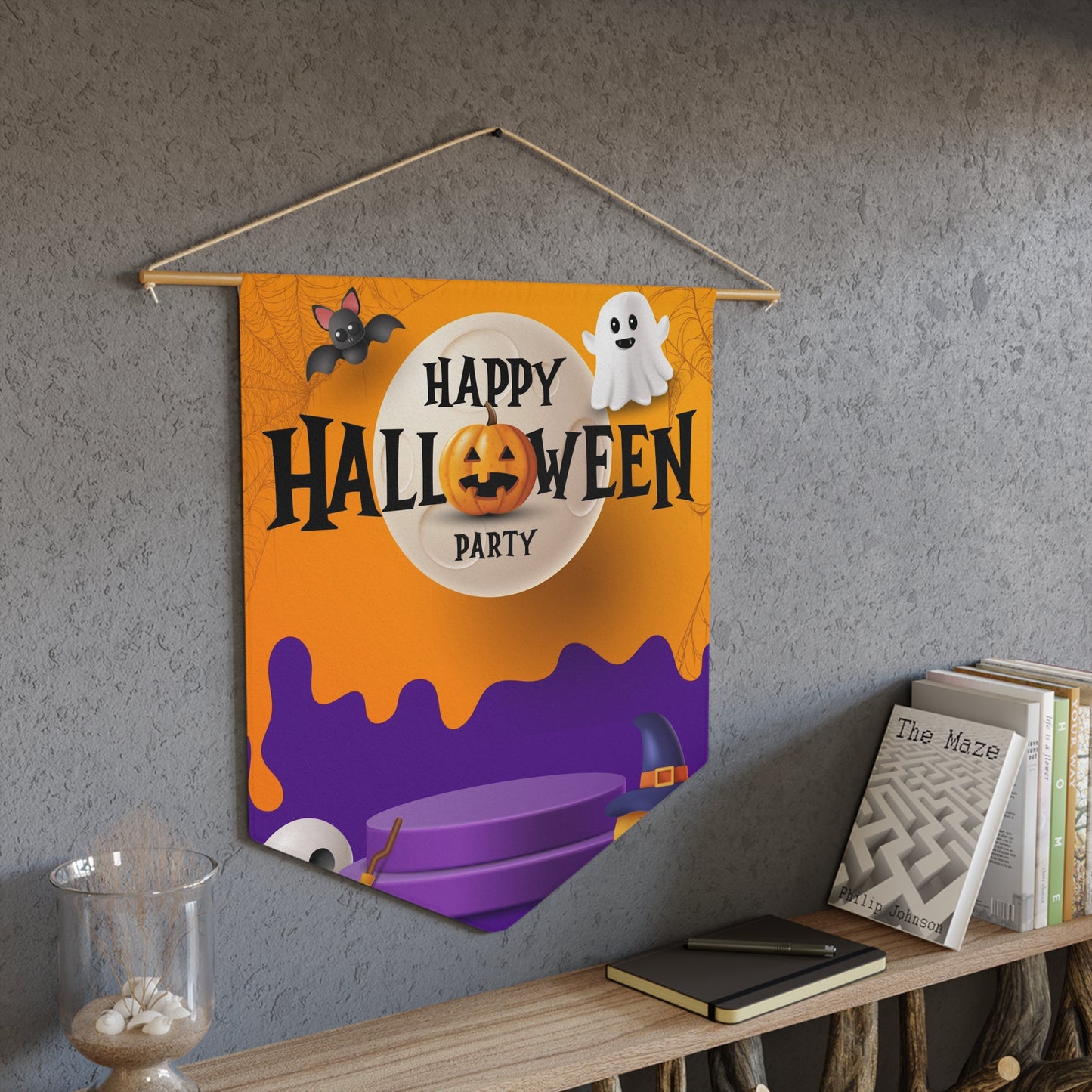 Halloween Pennant Banner, Spooky Party Decor, Haunted House Decoration, Fall Celebrations, Ghostly Home Accent