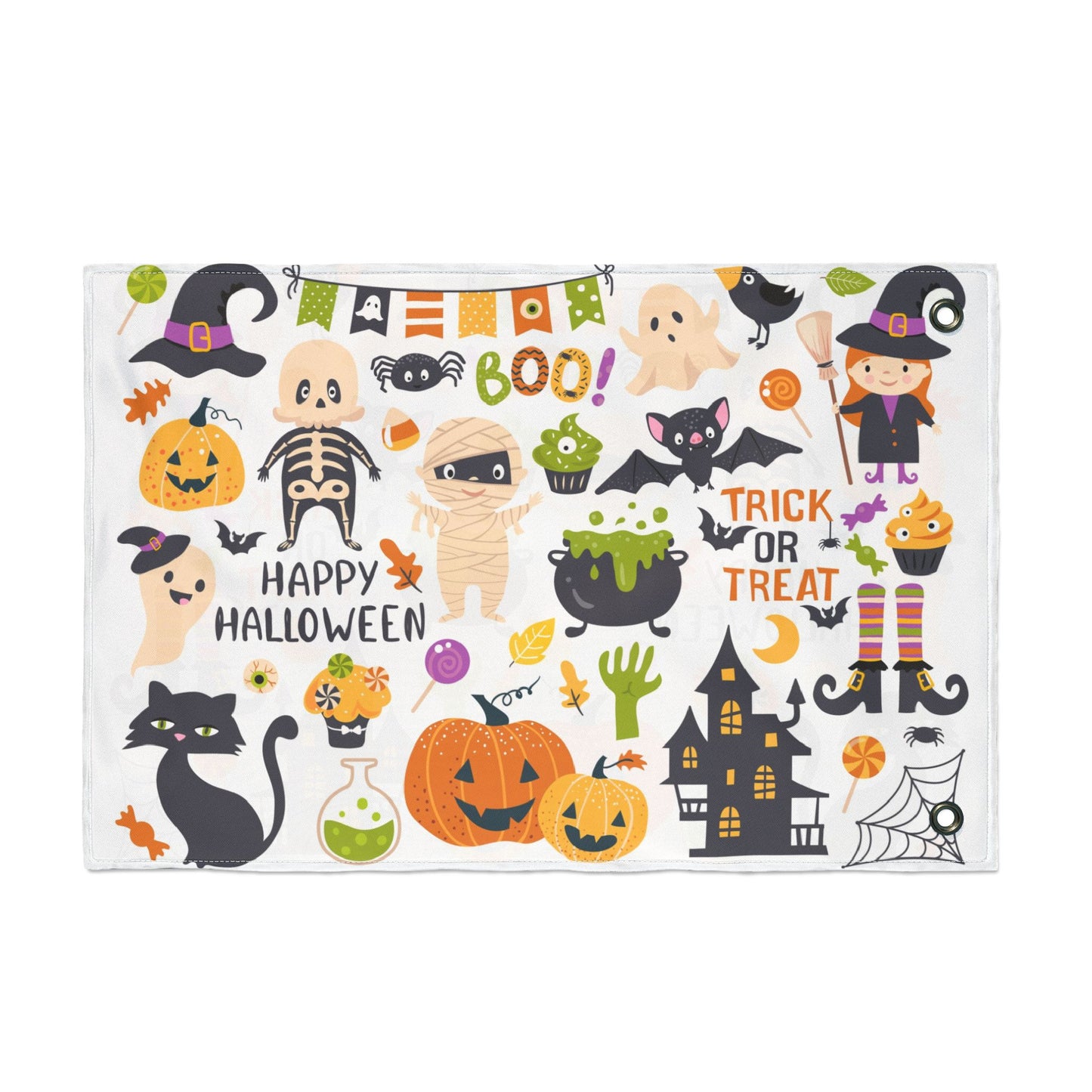 Halloween Decorative Flag, Double-Sided Spooky Banner, Trick or Treat Garden Flag, Festive Autumn Yard Decoration, Outdoor Halloween Decor