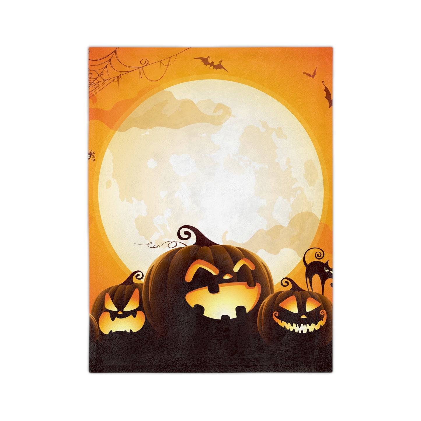 Halloween Pumpkin Blanket, Cozy Velveteen Throw, Autumn Decor, Blanket for Fall, Spooky Season Gift, Pumpkin Spice Vibes