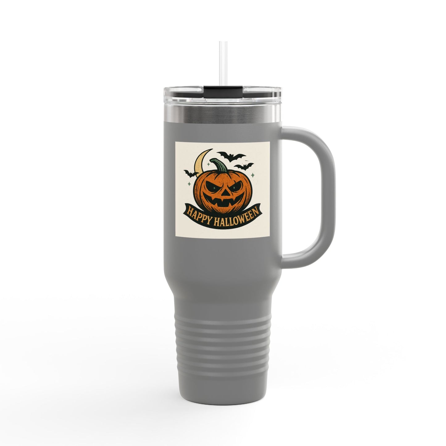 Halloween Insulated Travel Mug,  Pumpkin Design, Coffee Cup, Holiday Gift, Fall Decor, Reusable Drinkware, Perfect for Home or Office
