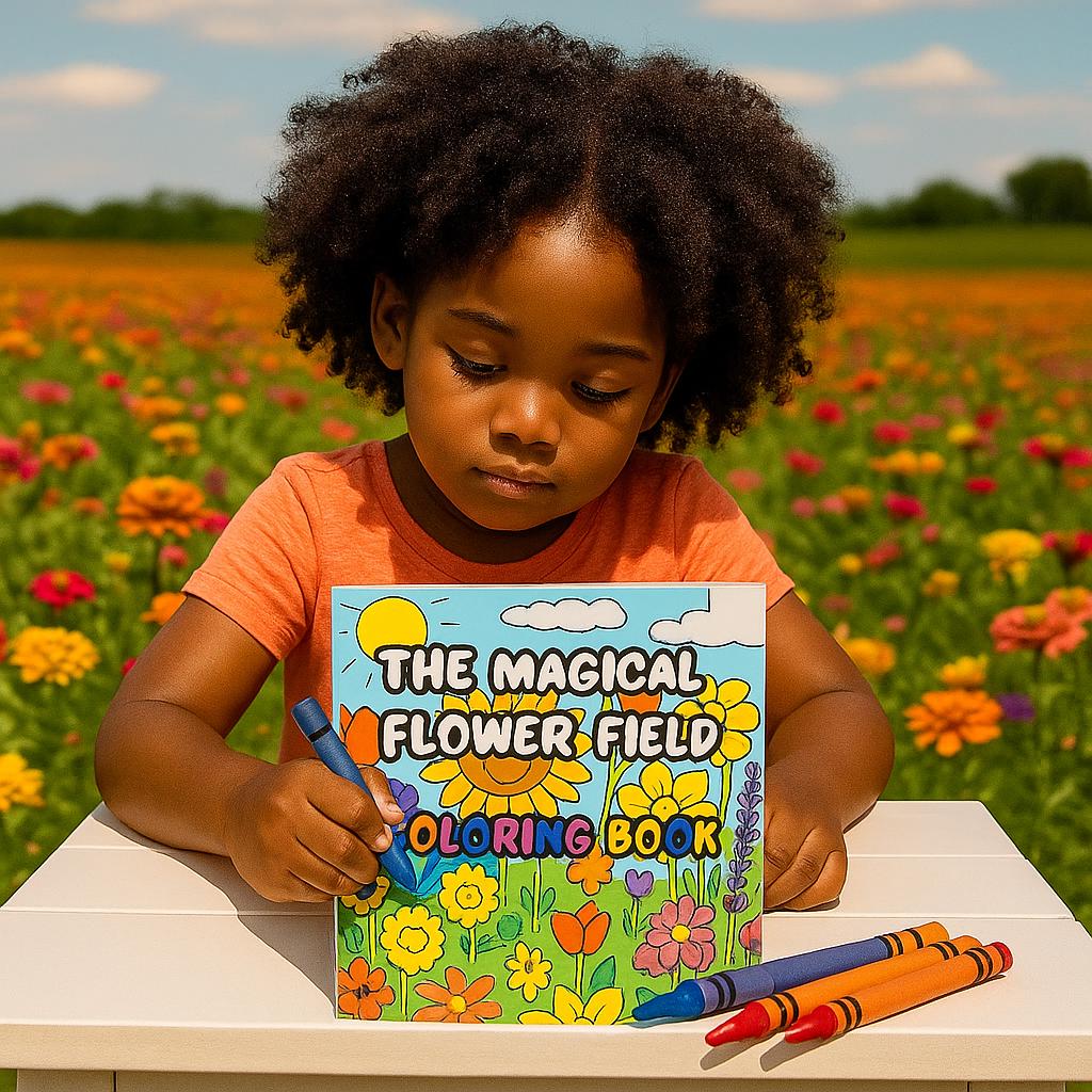 The Magical Flower Field – Flower-Themed Coloring Book for Kids – Calm and Creative Nature Activity for Ages 4–8