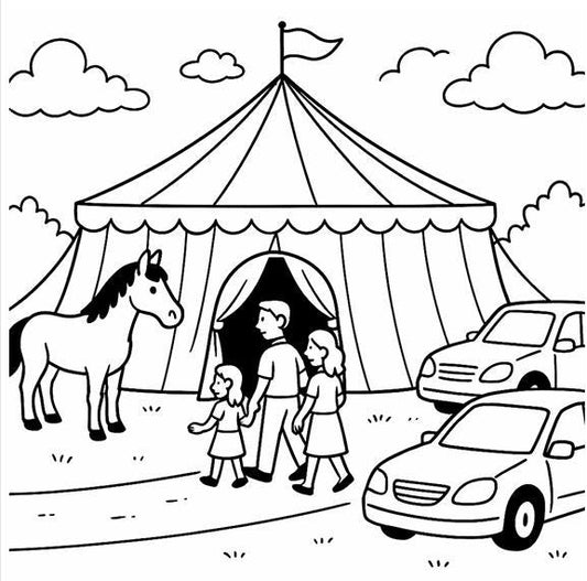 A Special Day at the Circus – Fun Circus Coloring Book for Kids – Big Top Animals, Clowns & Tent Activities – Ages 4–8