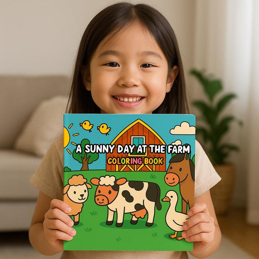 2-Book Farm Animal Bundle for Kids – Rhyming Storybook and Coloring Book – Fun Educational Gift Set for Ages 4–8, Preschool, Toddler