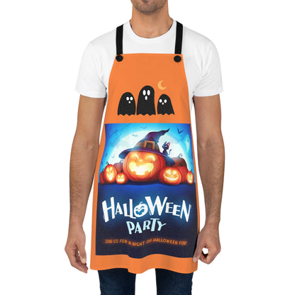 Halloween Party Apron, Fun Cooking Gift, Costume Accessory, Fall Celebration Decor, Pumpkin Themed Kitchenwear