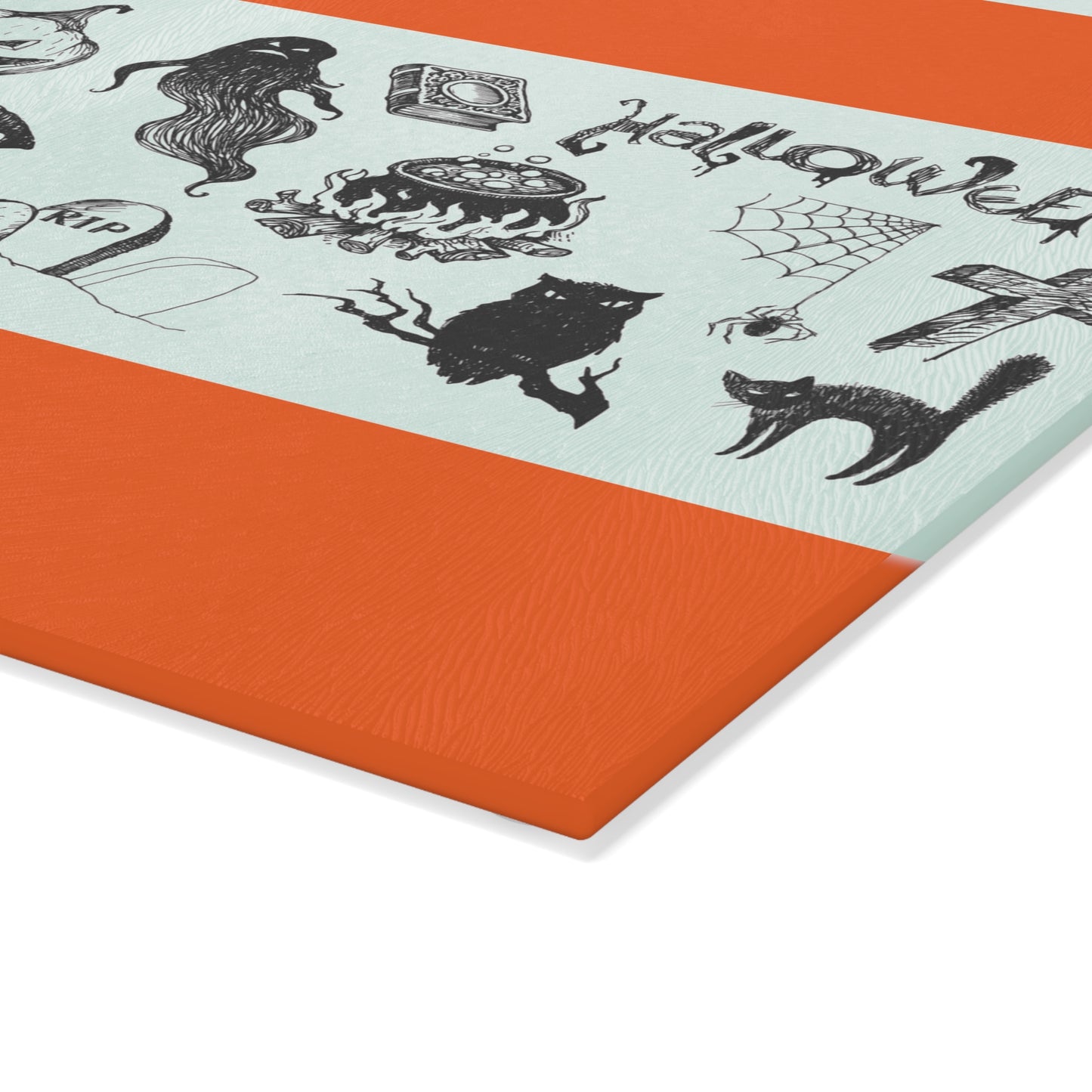 Halloween Glass Cutting Board | Spooky Kitchen Decor, Unique Gift, Fall Cooking, Halloween Party, Home Barware