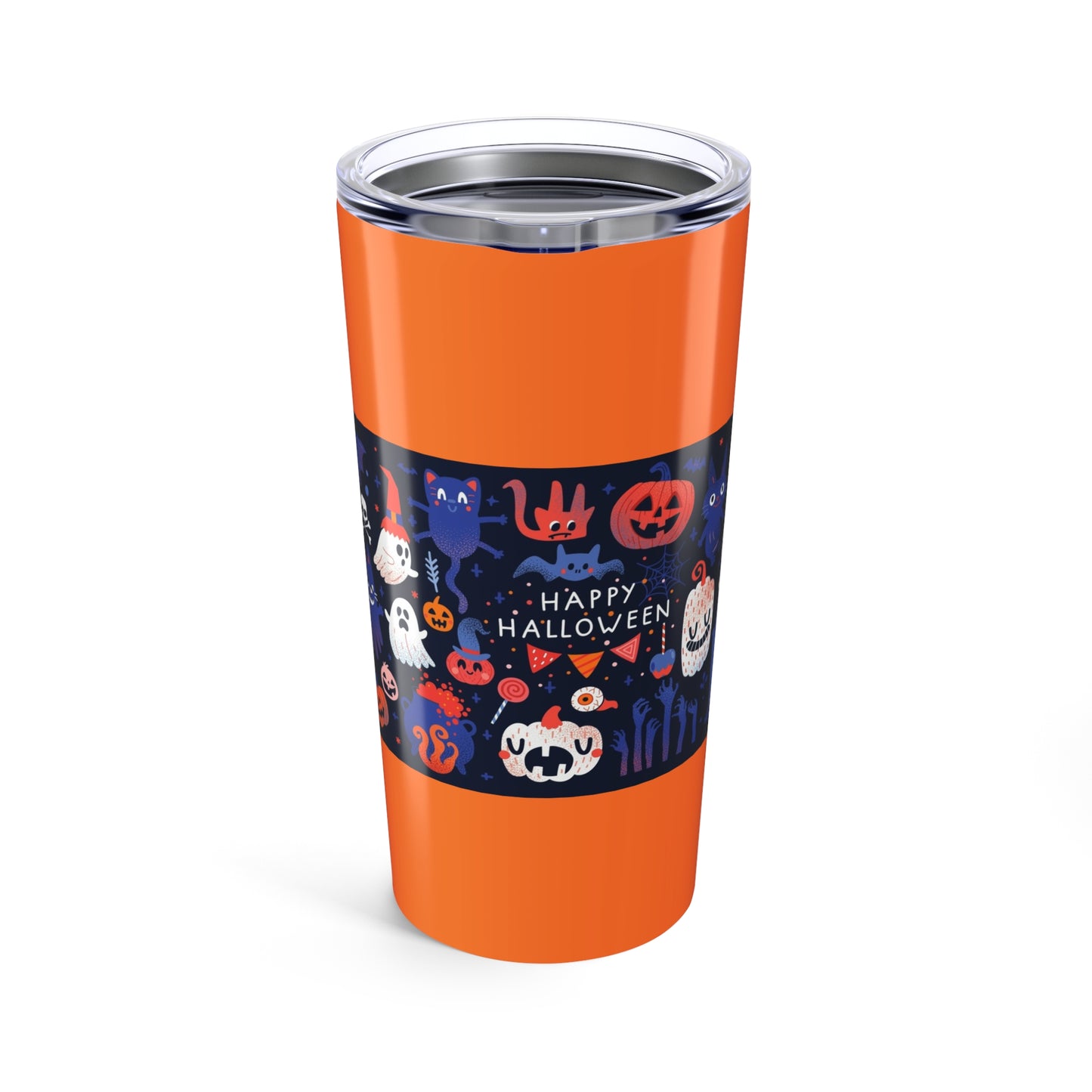 Halloween-Themed Tumbler 20oz – Spooky Cute Drinkware for Fall Parties, Trick-or-Treating, and Gifting, Pumpkin, Ghost, Cat Design