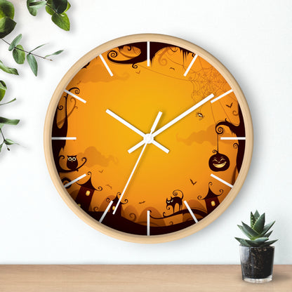 Halloween-Themed Wall Clock, Spooky Decor for Home, Unique Gift for Fall Celebrations, Autumn Decorations, Haunted House Clock