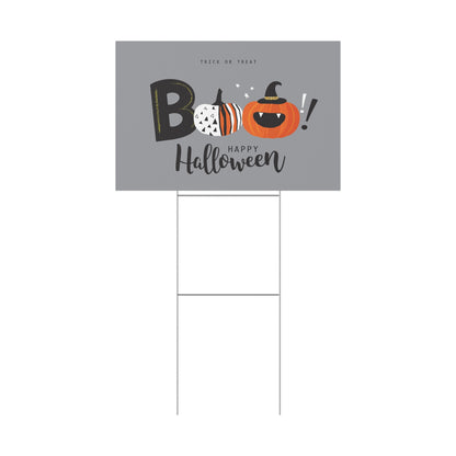 Halloween Plastic Yard Sign, Trick or Treat Decoration, Outdoor Halloween Sign, Festive Yard Decor, Spooky Holiday Sign