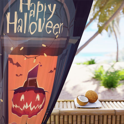 Halloween Window Curtain - Spooky Home Décor, Festive Room Accent, Trick or Treat Spirit, Autumn Vibes, Whimsical Wall Hanging