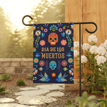 Dia de los Muertos Garden Banner, Floral Skull Outdoor Decor, Halloween Home Decor, Vibrant Yard Sign, Mexican Celebration Decoration