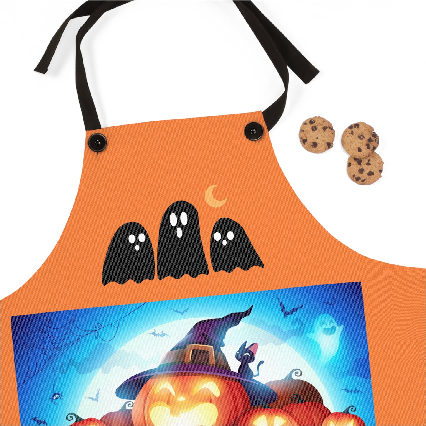 Halloween Party Apron, Fun Cooking Gift, Costume Accessory, Fall Celebration Decor, Pumpkin Themed Kitchenwear