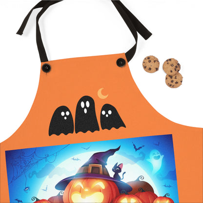 Halloween Party Apron, Fun Cooking Gift, Costume Accessory, Fall Celebration Decor, Pumpkin Themed Kitchenwear