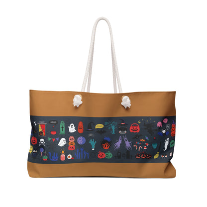 Spooktacular Weekend Bag, Halloween Tote, Travel Bag, Ghost Print Weekender, Holiday Getaway Accessory, Trick or Treat Storage