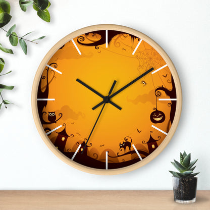 Halloween-Themed Wall Clock, Spooky Decor for Home, Unique Gift for Fall Celebrations, Autumn Decorations, Haunted House Clock