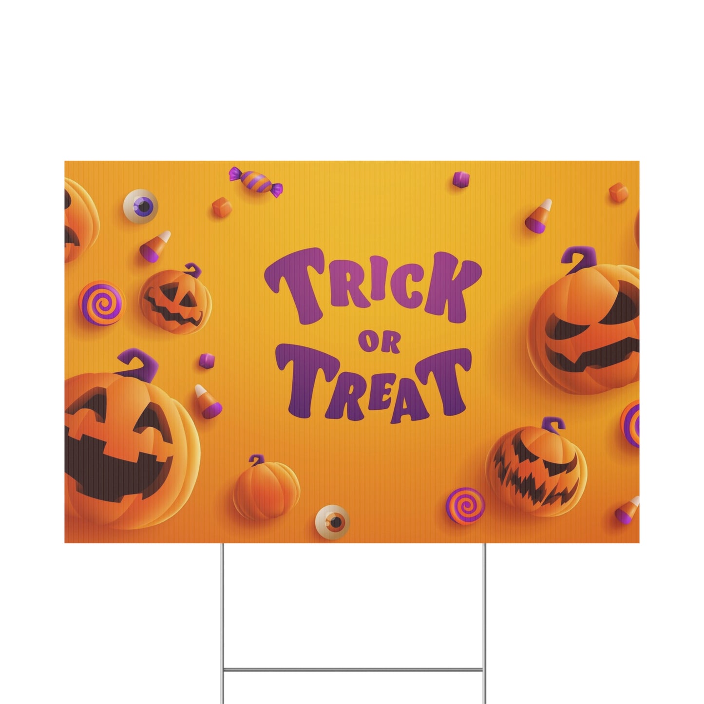 Halloween Trick or Treat Yard Sign, Outdoor Decor, Halloween Party Decoration