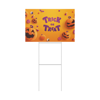Halloween Trick or Treat Yard Sign, Outdoor Decor, Halloween Party Decoration