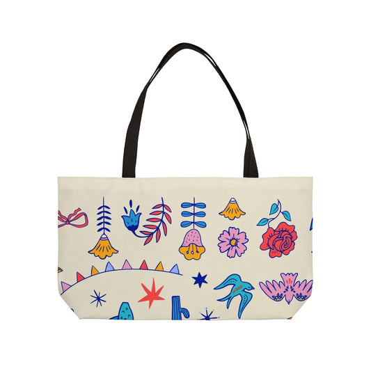 Colorful Day of the Dead Weekender Tote Bag | Beach Bag, Travel Accessory, Shopping Tote, Festival Bag, Gift for Her