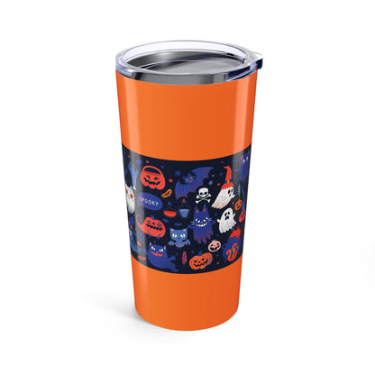 Halloween-Themed Tumbler 20oz – Spooky Cute Drinkware for Fall Parties, Trick-or-Treating, and Gifting, Pumpkin, Ghost, Cat Design