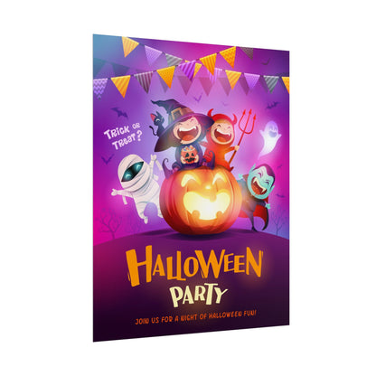 Halloween Party Rolled Poster, Spooky Wall Art for Kids, Halloween Decorations, Trick or Treat Decor, Fun Holiday Poster