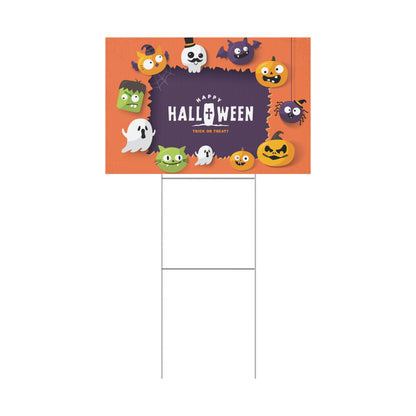 Halloween Yard Sign, Spooky Decor for Kids, Outdoor Signs, Trick or Treat Decorations, Fall Party Decor, Holiday Signage