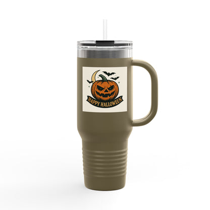 Halloween Insulated Travel Mug,  Pumpkin Design, Coffee Cup, Holiday Gift, Fall Decor, Reusable Drinkware, Perfect for Home or Office