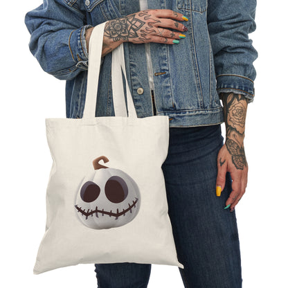 Halloween Trick or Treat Bag Tote Halloween-Themed Natural Tote Bag, Trick or Treat Bag