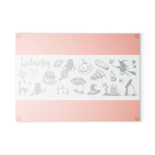 Halloween Glass Cutting Board | Spooky Kitchen Decor, Unique Gift, Fall Cooking, Halloween Party, Home Barware