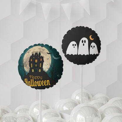 Halloween Balloons, Fun Round and Heart-shaped Party Decorations, Ghost & Haunted House Designs, Spooky Celebrations, Halloween Party