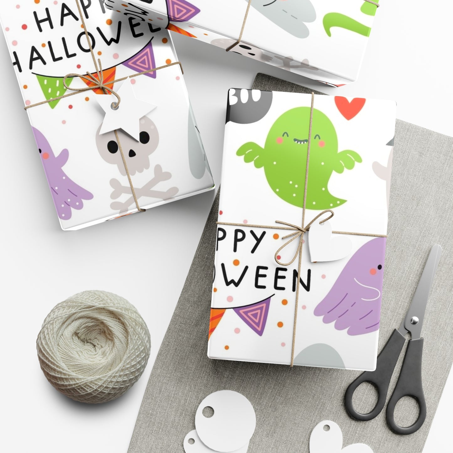 Halloween Gift Wrap Papers, Spooky Wrapping Sheets, Cute Halloween Wrapping Paper, Trick or Treat Gift Wrap, Festive Gift Presentation