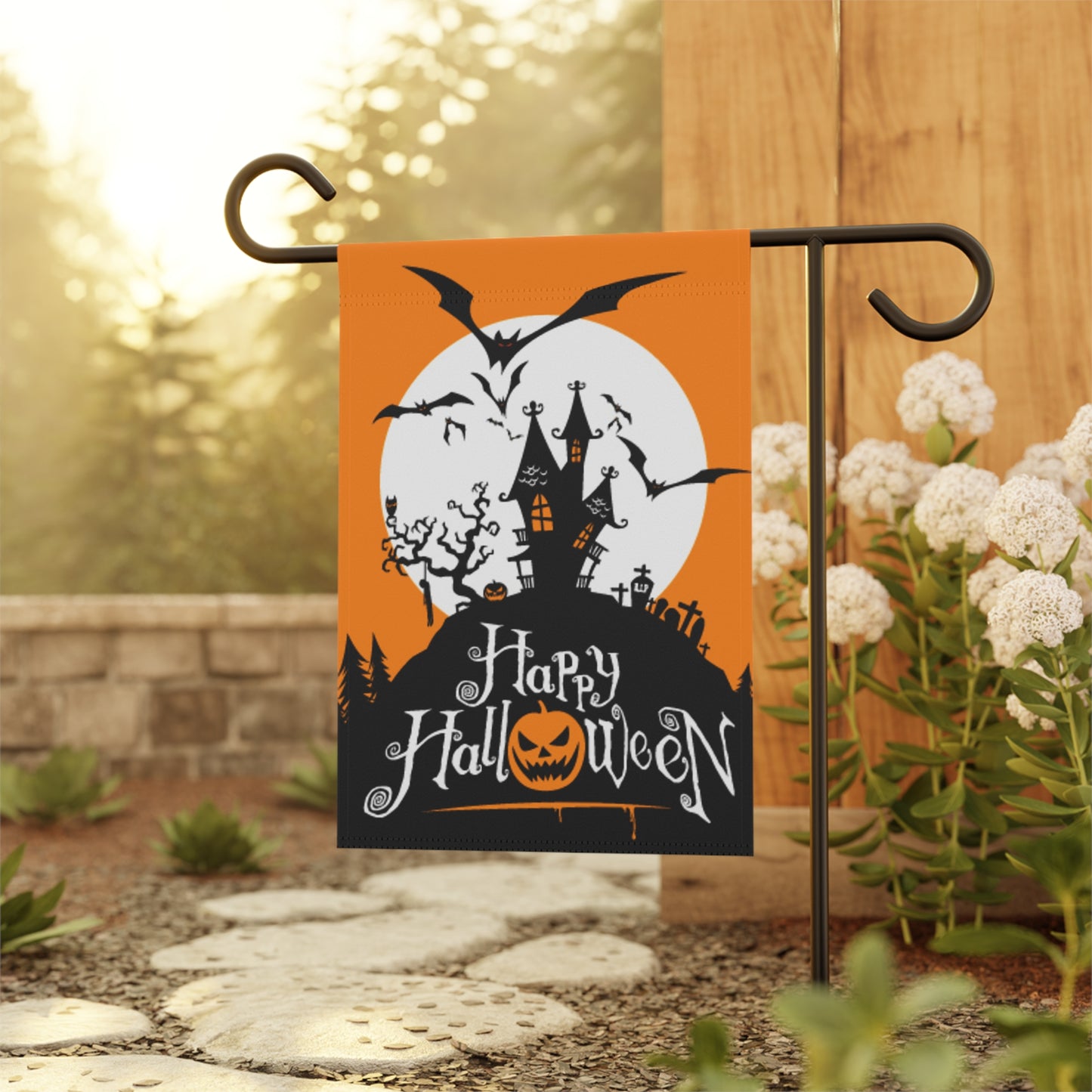 Halloween Garden Banner, Festive Outdoor Decor, Holiday Yard Flag